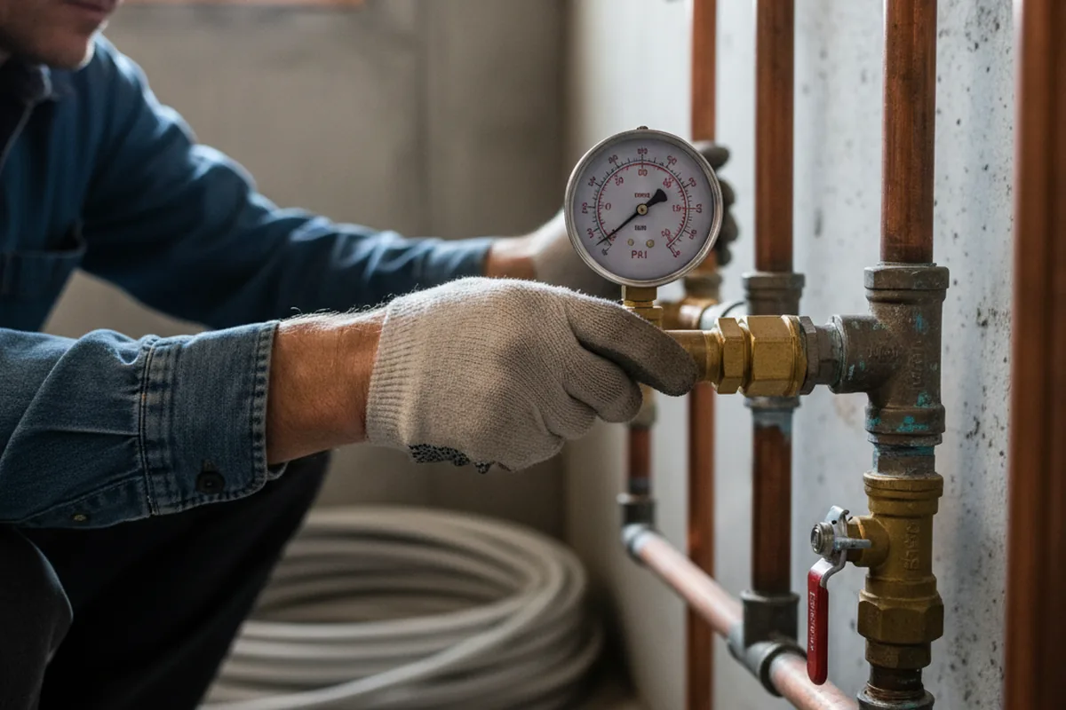 Pressure testing a repaired line during Water Line Repair in Cedartown